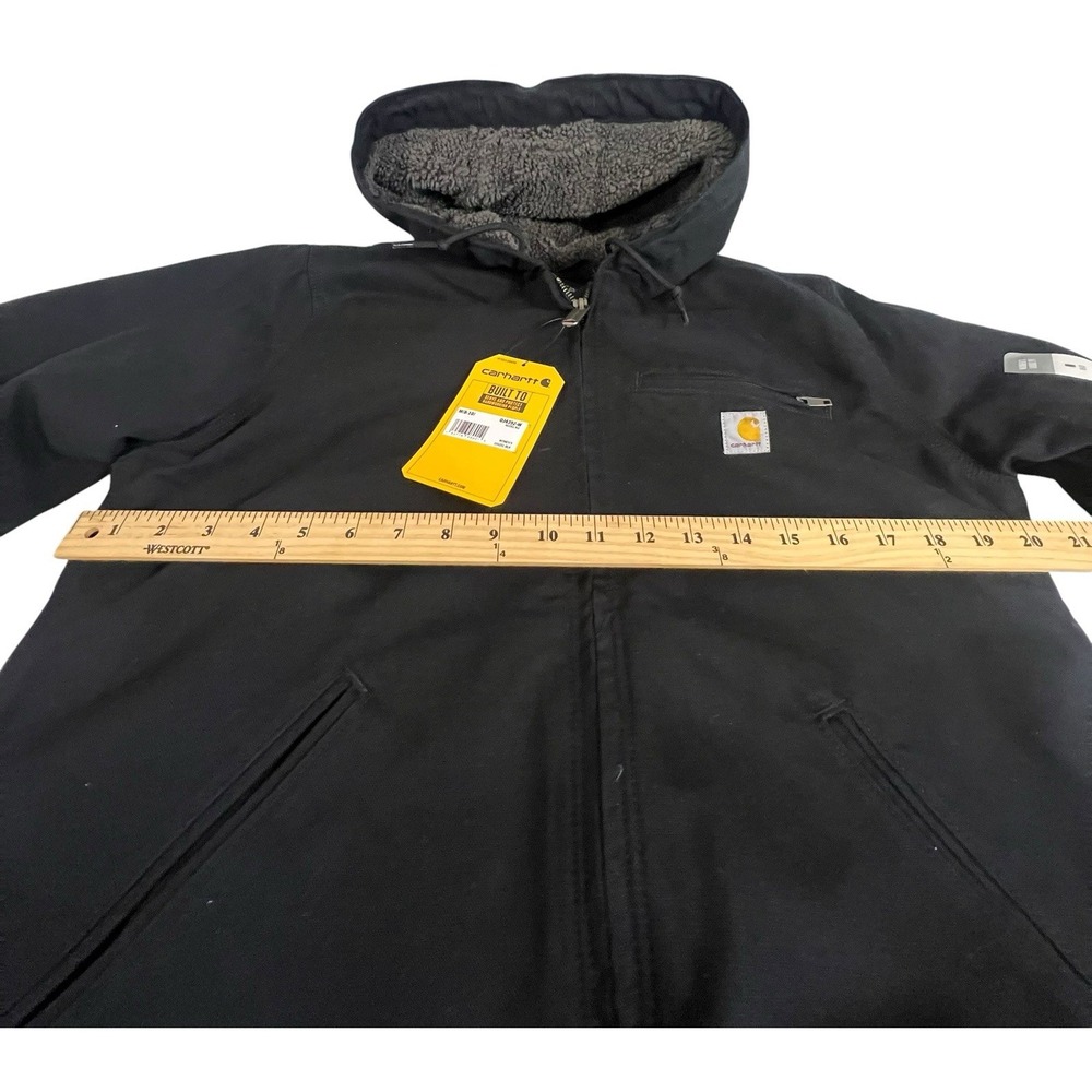Carhartt Womens Size M Black Washed Duck Sherpa Lined Full Zip Jacket New - Picture 9 of 10